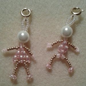 October birthstone beaded boy and girl charm or earrings!  PRICE IS FIRM